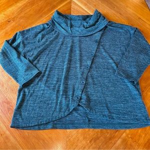 Notations Button Up Cowl Neck Sweater